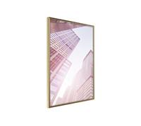 Affiche Murale Encadrée "Steel and Glass Pink" 40 x 60 cm Or