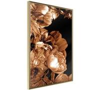Affiche Murale Encadrée Summer Flowers in Sepia 21 x 30 cm Or