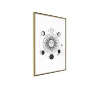 Affiche Murale Encadrée "Sun and Moon" 21 x 30 cm Or