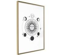 Affiche Murale Encadrée Sun and Moon 21 x 30 cm Or
