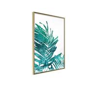 Affiche Murale Encadrée Teal Palm on White Background 30 x 42 cm Or