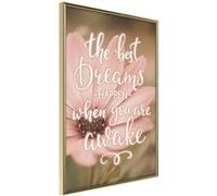 Affiche Murale Encadrée The Best Dreams 21 x 30 cm Or