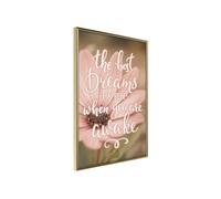 Affiche Murale Encadrée "The Best Dreams" 30 x 42 cm Or