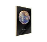 Affiche Murale Encadrée "The Solar System Mercury" 21 x 30 cm Or G