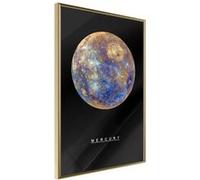 Affiche Murale Encadrée The Solar System Mercury 30 x 42 cm Or