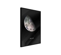 Affiche Murale Encadrée The Solar System Moon 30 x 42 cm Noir NOIR