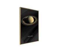 Affiche Murale Encadrée The Solar System Saturn 30 x 42 cm Or