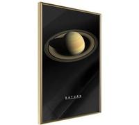 Affiche Murale Encadrée The Solar System Saturn 30 x 42 cm Or