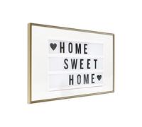 Affiche Murale Encadrée "There is No Place Like Home" 90 x 60 cm Or