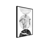 Affiche Murale Encadrée Three Shades of Marble 21 x 30 cm Noir NOIR