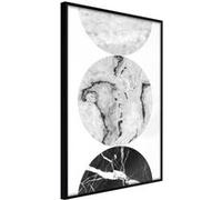 Affiche Murale Encadrée Three Shades of Marble 30 x 42 cm Noir NOIR