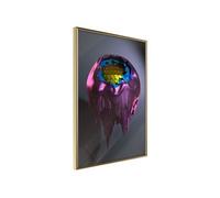 Affiche Murale Encadrée "Throng of Thoughts" 21 x 30 cm Or