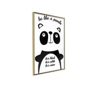 Affiche Murale Encadrée "Tolerant Panda" 40 x 60 cm Or