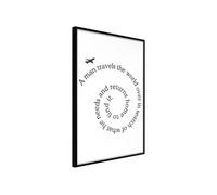 Affiche Murale Encadrée "Travel Broadens the Mind" 21 x 30 cm Noir