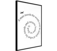 Affiche Murale Encadrée "Travel Broadens the Mind" 30 x 42 cm Noir