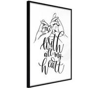 Affiche Murale Encadrée United With Love 21 x 30 cm Noir