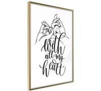 Affiche Murale Encadrée United With Love 21 x 30 cm Or