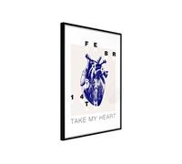 Affiche Murale Encadrée Valentine's Day 21 x 30 cm Noir