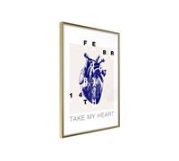 Affiche Murale Encadrée Valentine's Day 21 x 30 cm Or