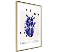 Affiche Murale Encadrée Valentine's Day 30 x 42 cm Or G