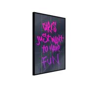 Affiche Murale Encadrée "What Girls Want" 21 x 30 cm Noir