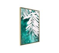 Poster et affiche - White Palm on Teal Background - 30x45 (36776)