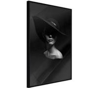 Affiche Murale Encadrée Woman in a Hat 30 x 42 cm Noir