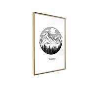 Affiche Murale Encadrée "Wonders of Nature" 21 x 30 cm Or