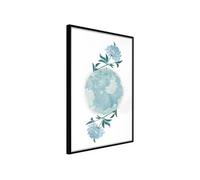 Affiche Murale Encadrée World in Shades of Blue 30 x 42 cm Noir NOIR