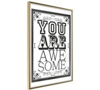 Affiche Murale Encadrée You Are Awesome 21 x 30 cm Or