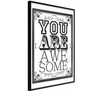 Affiche Murale Encadrée You Are Awesome 30 x 42 cm Noir NOIR
