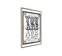 Affiche Murale Encadrée You Are Awesome 30 x 42 cm Or