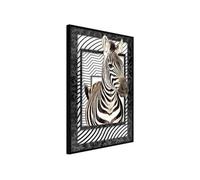 Affiche Murale Encadrée Zebra in the Frame 30 x 42 cm Noir NOIR