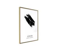 Affiche Murale Encadrée Zodiac Cancer I 21 x 30 cm Or