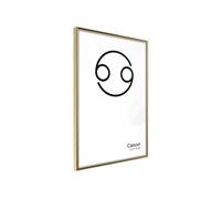 Affiche Murale Encadrée Zodiac Cancer II 21 x 30 cm Or