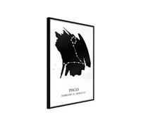 Affiche Murale Encadrée Zodiac Pisces I 30 x 42 cm Noir NOIR G