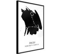 Affiche Murale Encadrée Zodiac Pisces I 30 x 42 cm Noir NOIR