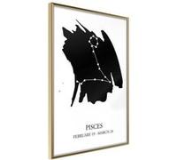 Affiche Murale Encadrée Zodiac Pisces I 30 x 42 cm Or