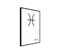 Affiche Murale Encadrée Zodiac Pisces II 30 x 42 cm Noir NOIR
