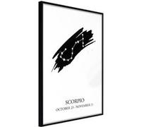 Affiche Murale Encadrée Zodiac Scorpio I 30 x 42 cm Noir