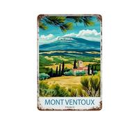 Affiche murale moderne en métal avec motif de montagnes françaises, paysage français, œuvre d'aventure en plein air, décoration d'intérieur moderne, 30 x 20 cm, Mont Ventoux France Provence