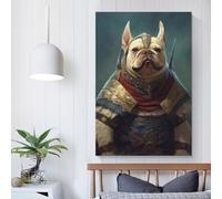 Affiche murale représentant un bouledogue français viking, 30 x 45 cm, décoration d'intérieur, cadeau pour enfants