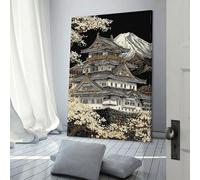 Affiche murale représentant un château japonais avec le mont Fuji, style rétro nordique, décoration d'intérieur moderne, impression sur toile, cadeau d'anniversaire pour femme, 50 x 75 cm