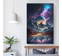 Affiche murale représentant un reflet cosmique de l'Everest, peinture sur toile, décoration de chambre, cadeaux pour enfants, 60 x 90 cm