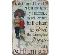 Affiche murale rétro en métal avec inscription « My First Time at The Club I Lost My Heart » - Décoration murale amusante pour bar, café, pub - 20,3 x 30,5 cm (n° 458)