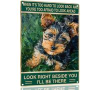 Affiche murale rétro en métal avec inscription « Right Beside You » pour intérieur et extérieur - Décoration de maison, bar, boutique, café - 20,3 x 30,5 cm