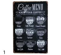 Affiche Murale Rétro Pour Café, Café, Décor De Maison, Bar, Boisson, Affiche, Art Mural, Panneau De Menu, Plaque Vintage, Plaque En Fer Blanc Blanc
