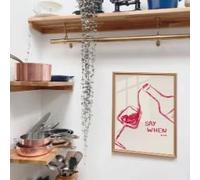 Affiche murale « Say When Wine Glass Canvas Print Wine Food Kitchen » pour la décoration des salons, chambres, dortoirs et autres pièces de la maison (70x100cm/sans cadre)
