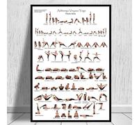 Affiche Murale Sur Toile Représentant Un Tableau De Postures De Yoga, D'Ashtanga Et De Santé, Pour Décoration De Salon, Format A2 60X80Cm Sans Cadre