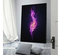 Affiche murale sur toile représentant une flamme violette, décoration moderne pour la maison, 50 x 75 cm